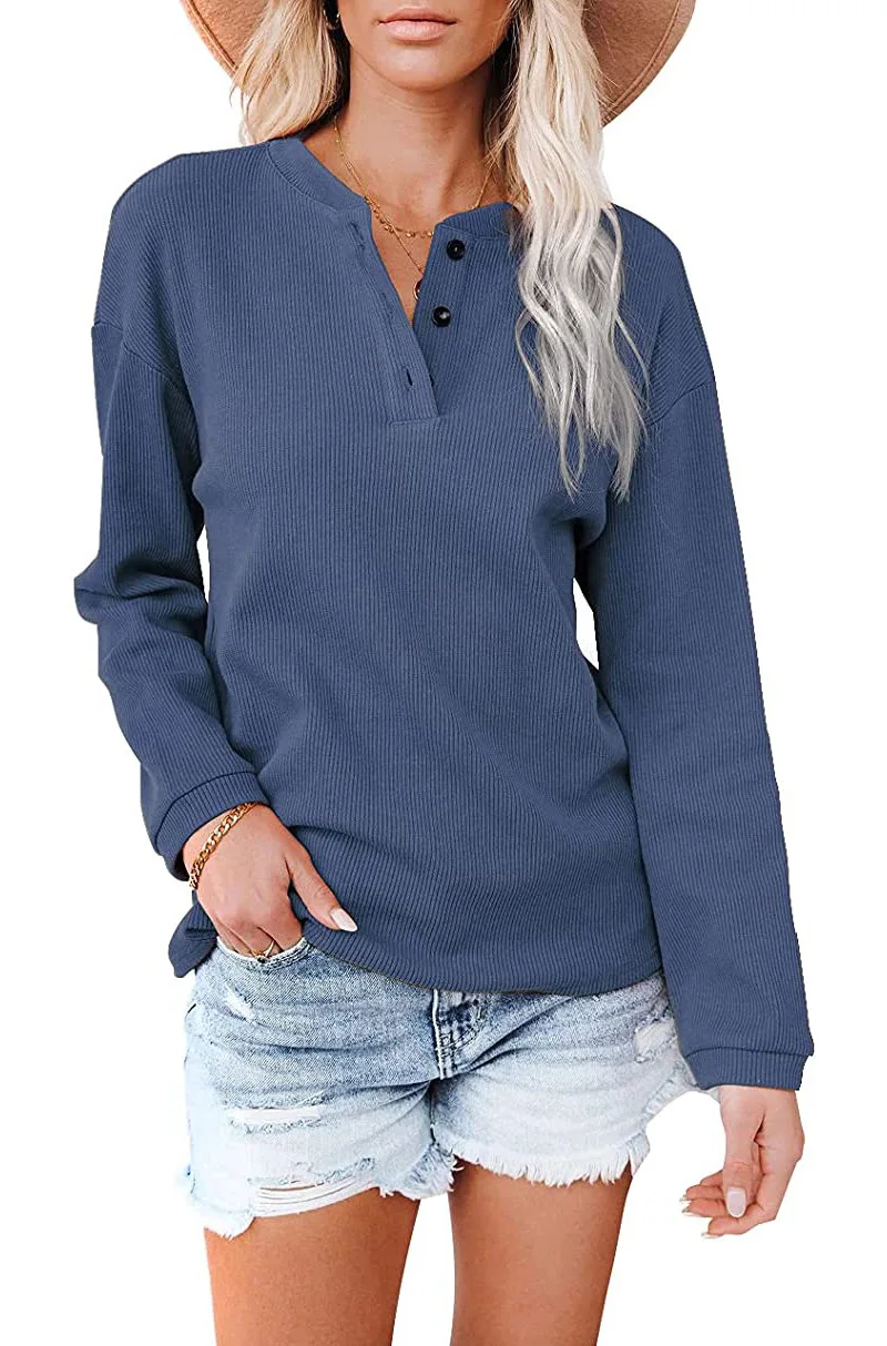 Mados Atsitiktinis V-kaklo Moterų Tshirts Kietas ilgomis Rankovėmis Rudenį 2022 Viršūnes Vintage marškinėliai Moteriška Tees Žiemos Moterų Drabužių 23931
