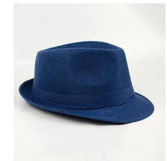 50pcs/daug fedex fastkorena tyle suaugusiųjų kietas džiazo skrybėlę vasaros paplūdimio fedoras šiaudų, lino skrybėlę nemokamai dydis