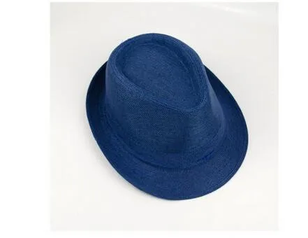 50pcs/daug fedex fastkorena tyle suaugusiųjų kietas džiazo skrybėlę vasaros paplūdimio fedoras šiaudų, lino skrybėlę nemokamai dydis