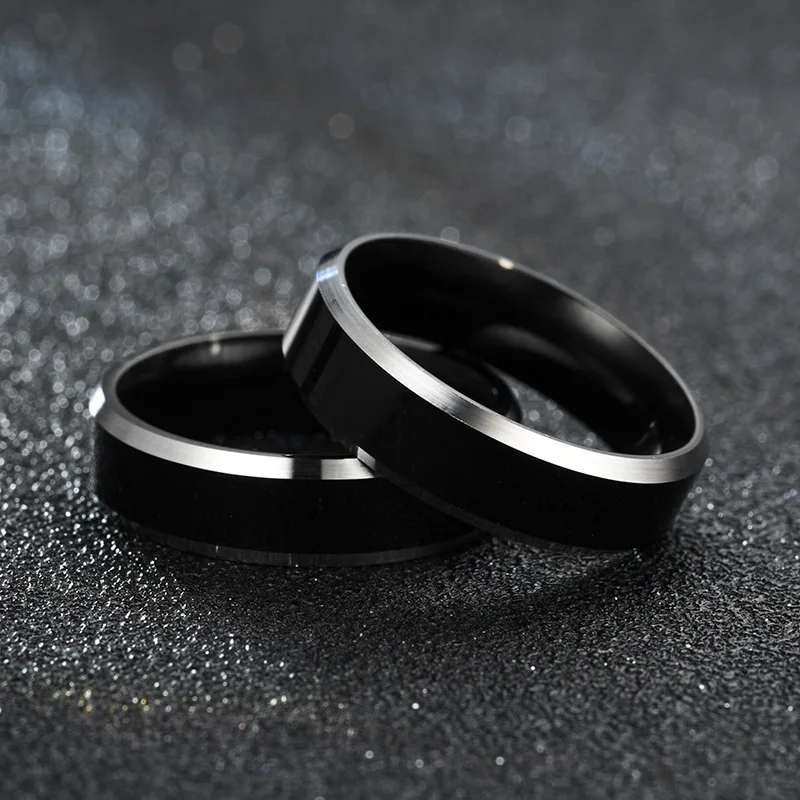 2021 mados vyrų paprasta dviguba kampinė nerūdijančio plieno žiedas iš titano, plieno, vyrai ir moterys, pora žiedus vestuvių papuošalai