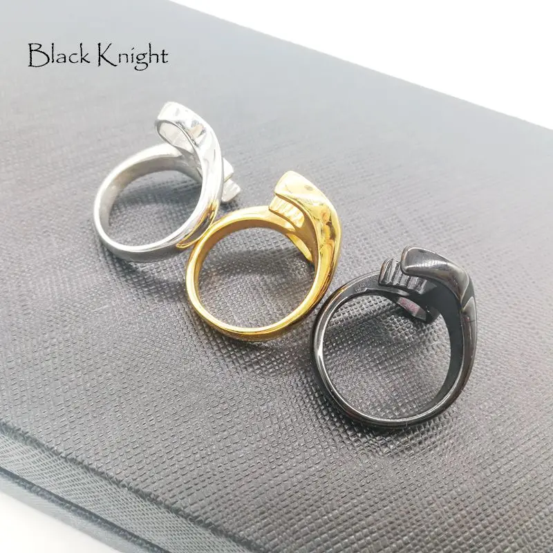 Black Knight mens mados Raktu žiedai, Sidabro spalvos Nerūdijančio plieno veržliarakčio žiedas punk mados juvelyrika žiedai vyras BLKN0715