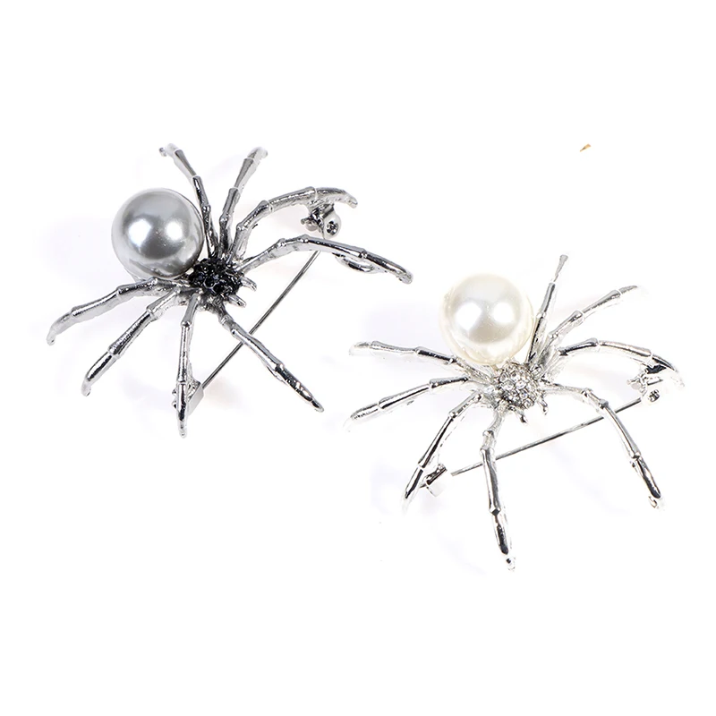 Aukštos kokybės Black Spider kalnų krištolas Pearl Vabzdžių Sagė Moterų Corsage Dovanos Vyrams Priedai korėjos Mados Asmenybės Papuošalai