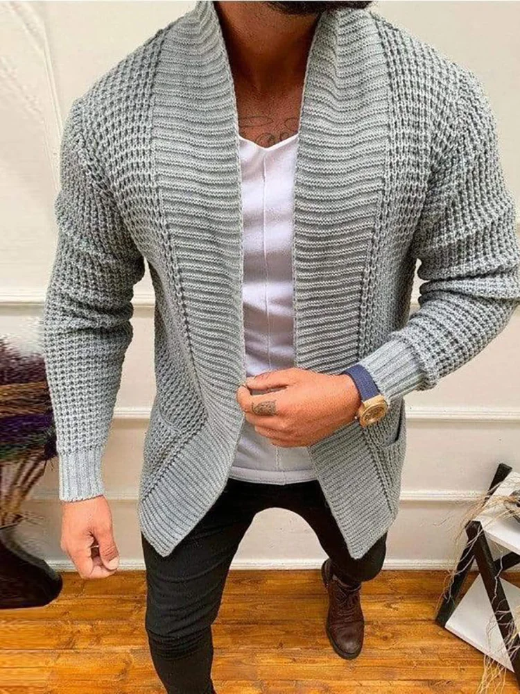 Vyras Streetwear Ilgomis Rankovėmis Kietas Sweatercoat Rudens Žiemos Naujas Šiltas Pocket Cardigan Viršūnes Vyrų Aukštos Kokybės V Kaklo Kailio Drabužiai