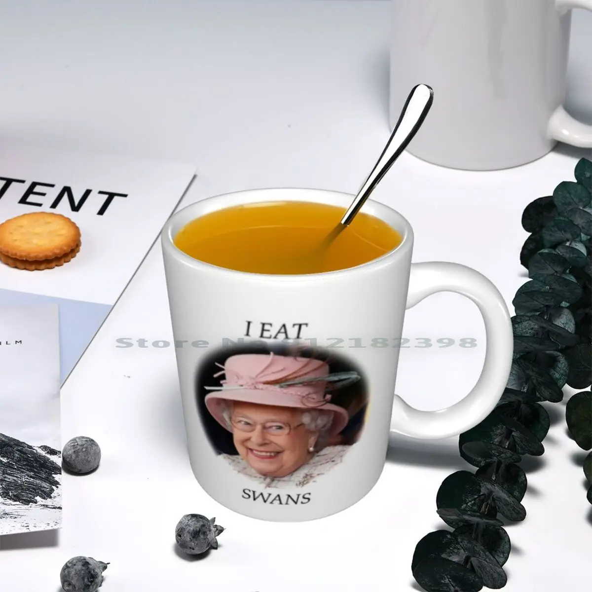 Karalienė Elizabeth - Aš Valgyti Gulbes Keramikos Puodelius Kavos Puodeliai Pieno, Arbatos Puodelis Karalienė Elžbieta Uk King Royal Aš Valgyti Gulbes Kūrybos Tendencijos