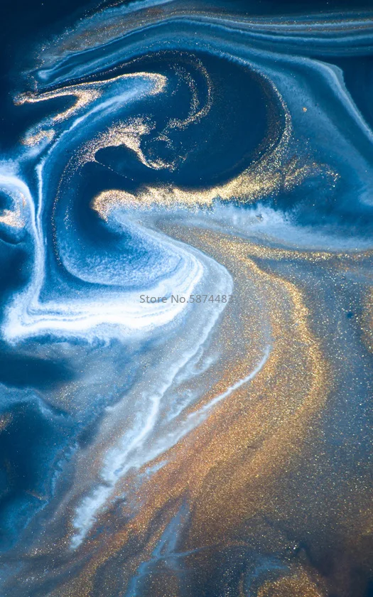 200*300cm Šiaurės Abstrakti Akvarelė Mėlynos Jūros Vandens Modelį Aukso Baltos spalvos Miegamojo Kambarį Grindų Kilimėlis Kilimų Pritaikymas savo reikmėms