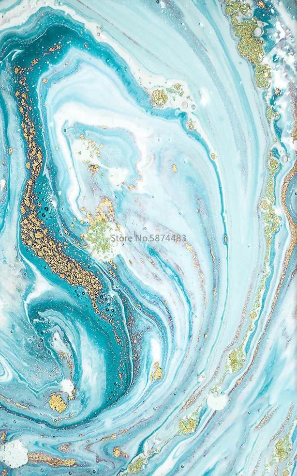 200*300cm Šiaurės Abstrakti Akvarelė Mėlynos Jūros Vandens Modelį Aukso Baltos spalvos Miegamojo Kambarį Grindų Kilimėlis Kilimų Pritaikymas savo reikmėms