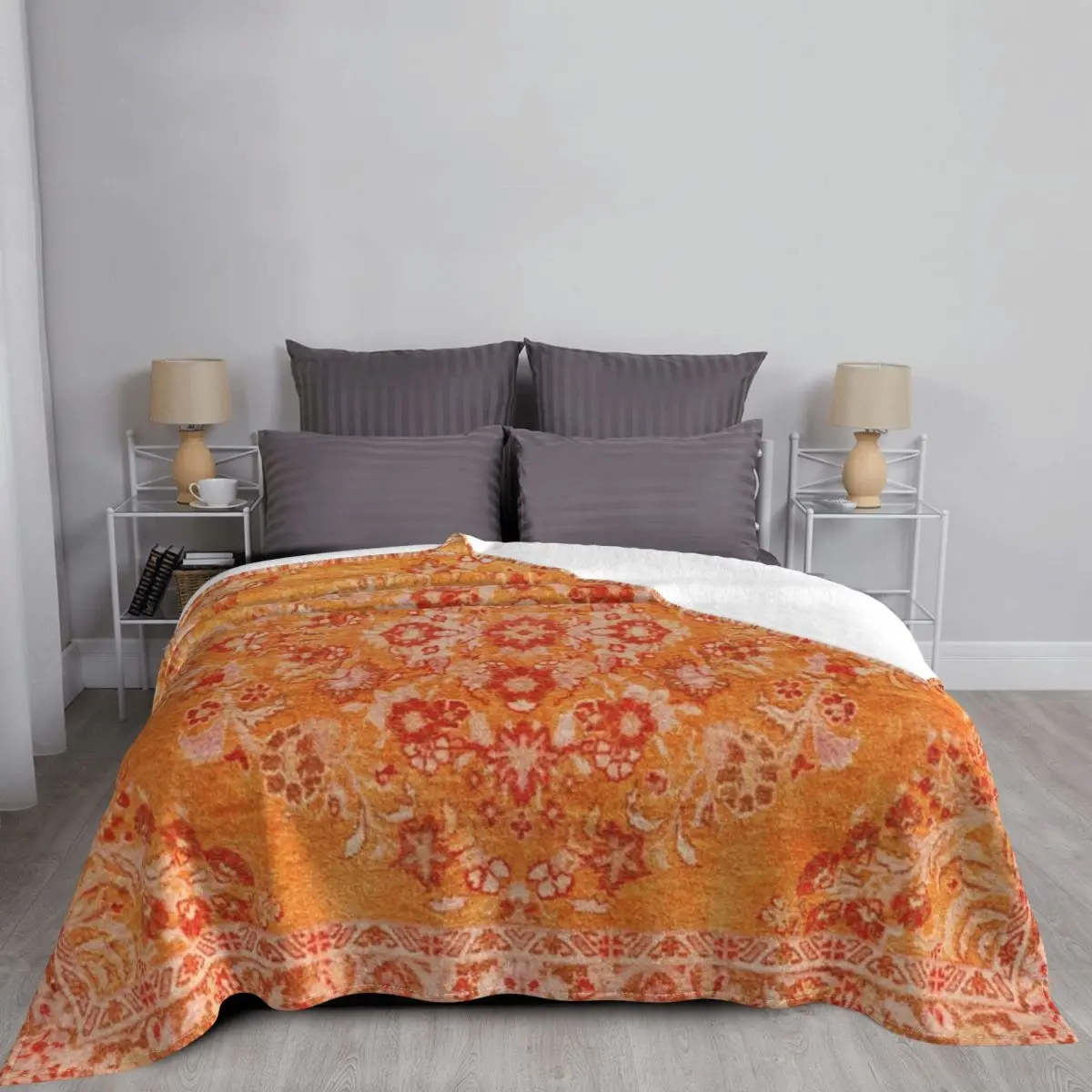 Oranžinė Bohemijos Tradicinius Maroko Berberų Antklodė, Vilnos, Tekstilės Dekoro Kvėpuojantis Lengvas Mesti Pledai Lova Sofa