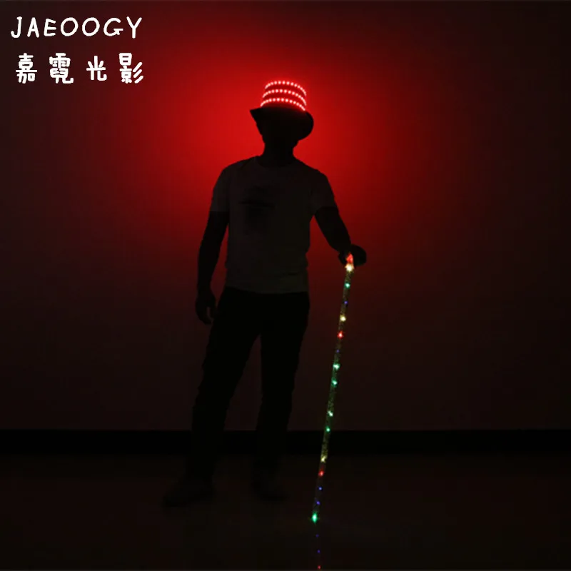 Didelis Etape Rodyti Šviesos diodų (LED Mirksi Skrybėlę Helovinas Kalėdų Vakarėlį Fluorescentinės Spalvos Džiazo Cukranendrių Naktį Lauko Apšvietimo Rekvizitai