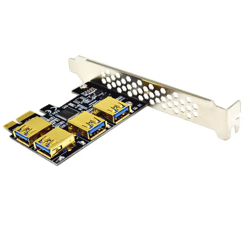 4-in-1 PCI-E Express Plėtros Kortelę USB3.0 Adapteris Auksu Sumažinti Trikdžius Paramos DOS, Linux, Windows XP/7/8/10 Sistema