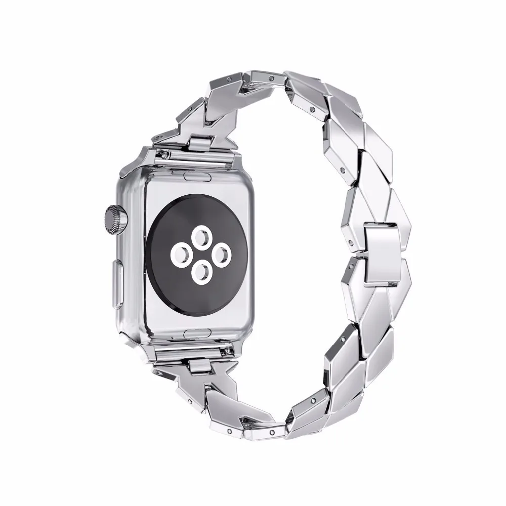 Dirželis Apple Watch band 45mm 40mm 44mm 41mm 42mm/38mm iwatch serijos 7/6/5/4 Rombas, Nerūdijančio Plieno correas nuorodą Apyrankė