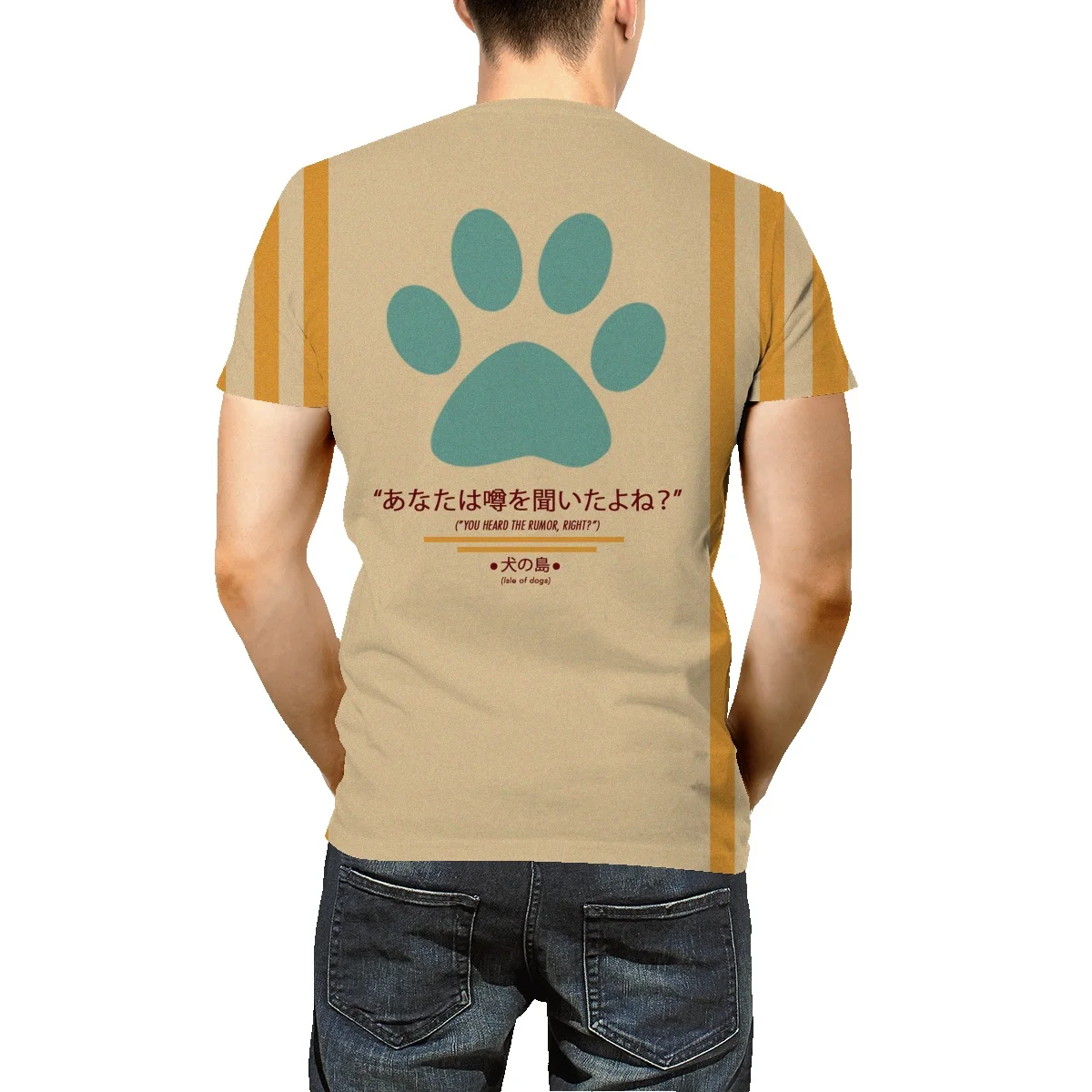 Isle of Dogs trumpas rankovėmis vyriški 2022 m. vasarą trumparankoviai marškinėliai vyriški gyvūnų movie print prarasti asmenybę, vyriški drabužiai