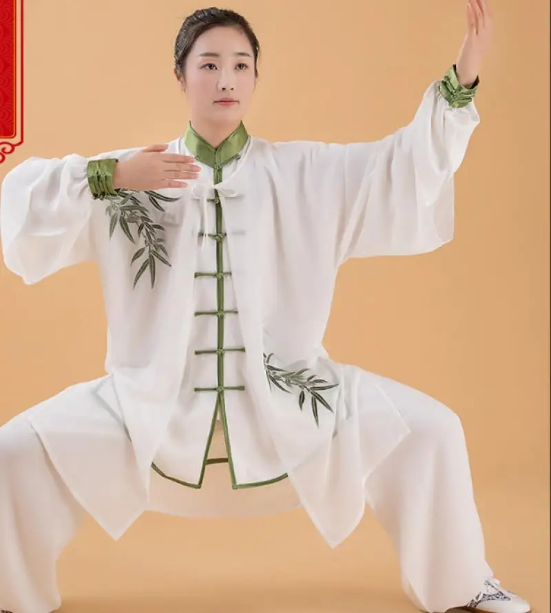 Moterų Ir Vyrų Chi Kostiumas Kinų Stiliaus Siuvinėjimų Kung Fu Kovos Menų Vienodas Kokybės Striukė Kelnes Naudotis Drabužiai