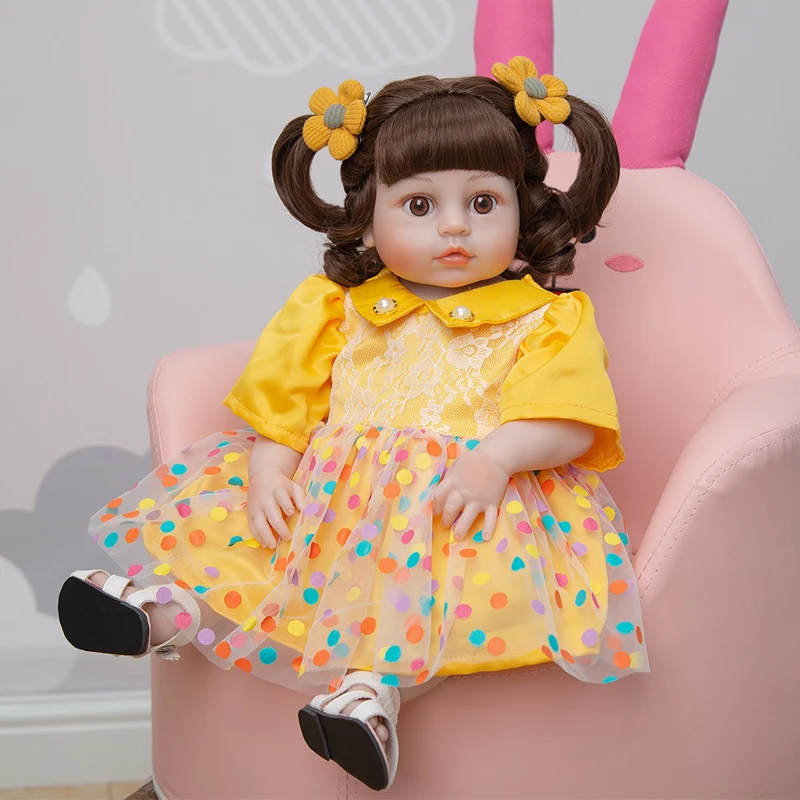 49cm Visas Silikono Atgimsta Boneca Kūdikių Lėlės Realus Bumas Plaukų Princesė Vonia Bebe Bamblys Lėlės Žaislas, skirtas Gimtadienio Dovanos
