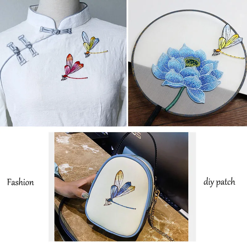 Mados, Aukštos kokybės Siuvinėjimui Vietomis drabužių 3D dragonfly Išsiuvinėti geležies parches gyvūnų aplikacijos, skirtos kuprinės, kepurės
