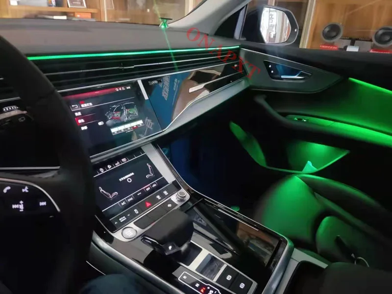 Automobilių, Aplinkos Šviesos Nustatyti Audi Q8 2019-2020 Dekoratyvinis LED Atmosfera Lempa šviečianti Juosta 30 Spalvų MMI Mygtuką APP Kontrolės