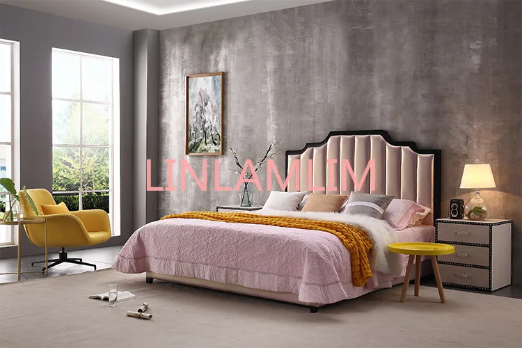 Europoje ir Amerikoje natūralios odos lovos rėmas Soft Lovos Namų Miegamojo Baldai cama muebles de dormitorio / camas quarto 1.8*2 m