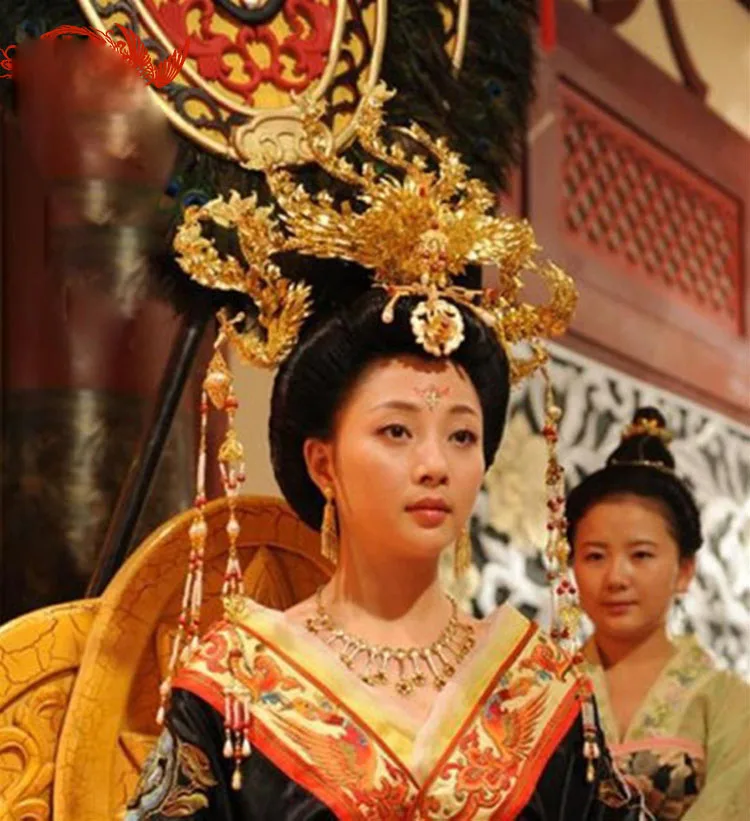 A241 Golden Phoenix Tiara Ilgai Kutas Duobute Plaukų Tiara TV Žaisti Paslaptis Istorija Concubine Yang YuHuan