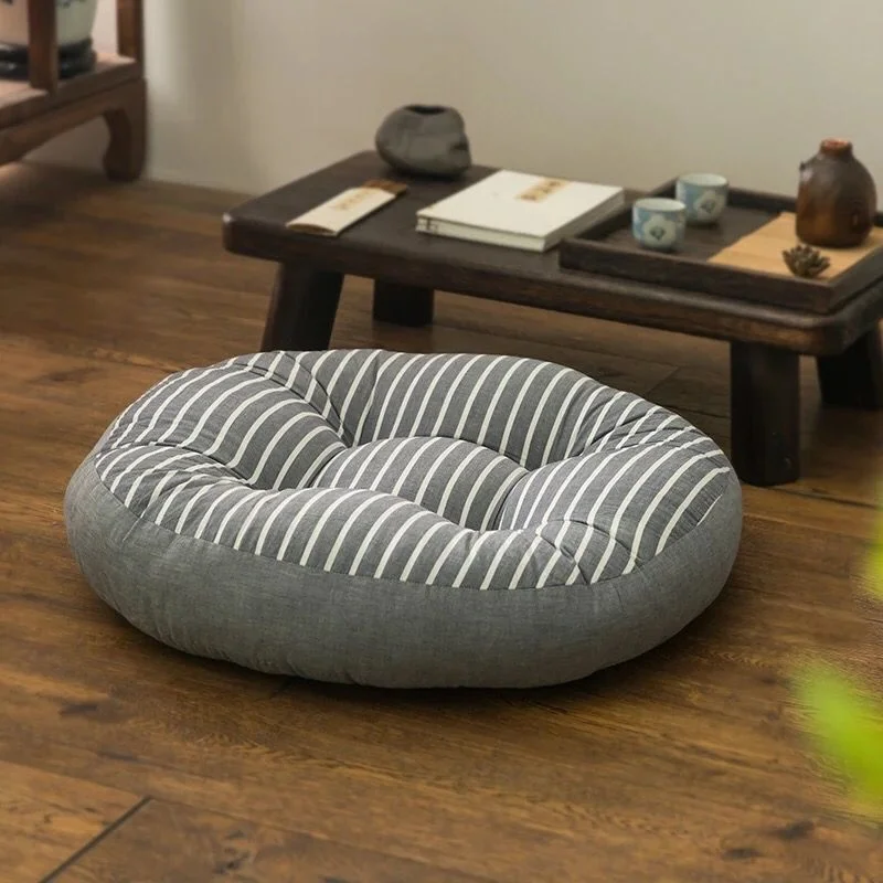 Medvilnės audinio Futonas sutirštės ir išsiplėtusios tatamio apvalios pagalvėlės biuro kėdė