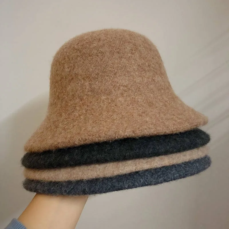 Storas vilnonis dubenį skrybėlę moterų rudenį ir žiemą žvejys skrybėlę korėjos versiją didžiosios Britanijos top hat dome Japonijos skrybėlę megzta kepurė