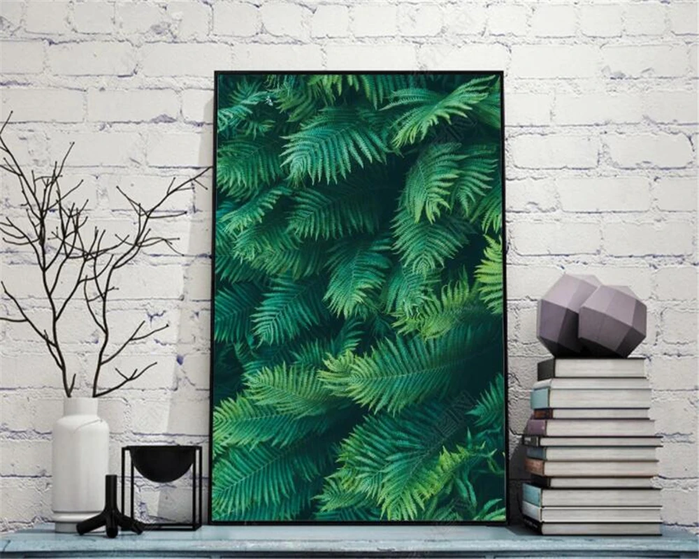 Individualizuotos fono paveikslėlį Modernaus stiliaus tropinių augalų ranka-dažytos rainforest freskos TV fono sienos freskos 3d tapetai