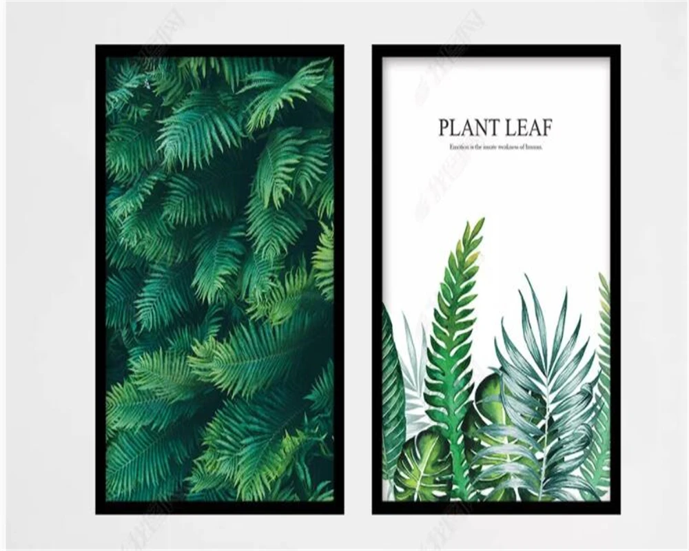 Individualizuotos fono paveikslėlį Modernaus stiliaus tropinių augalų ranka-dažytos rainforest freskos TV fono sienos freskos 3d tapetai