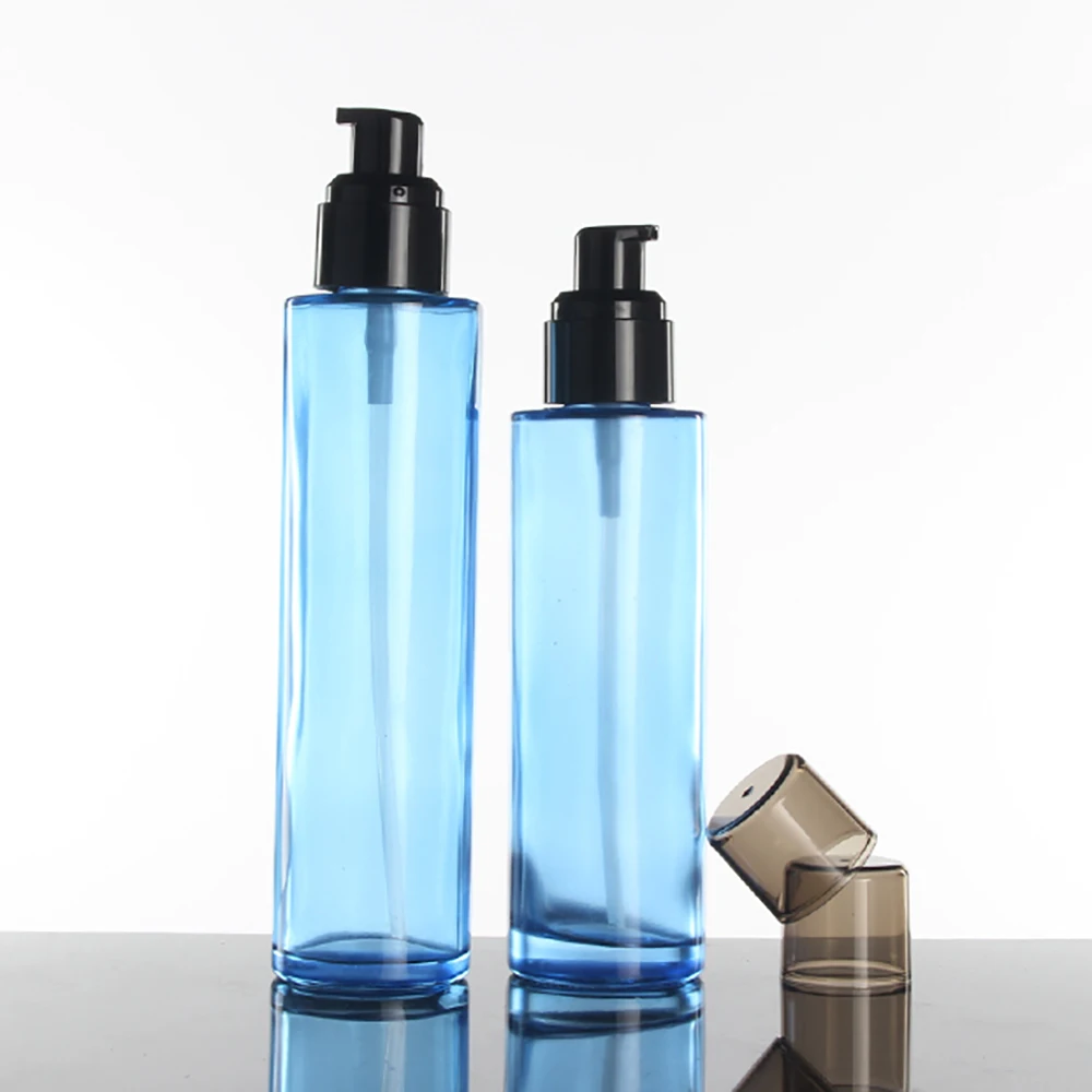 Moterų Kvepalų ar losjonu, kosmetikos pakuotės stiklo butelis rūko purkštuvu 60 ml Mėlyno Stiklo Buteliuose Didmeninės