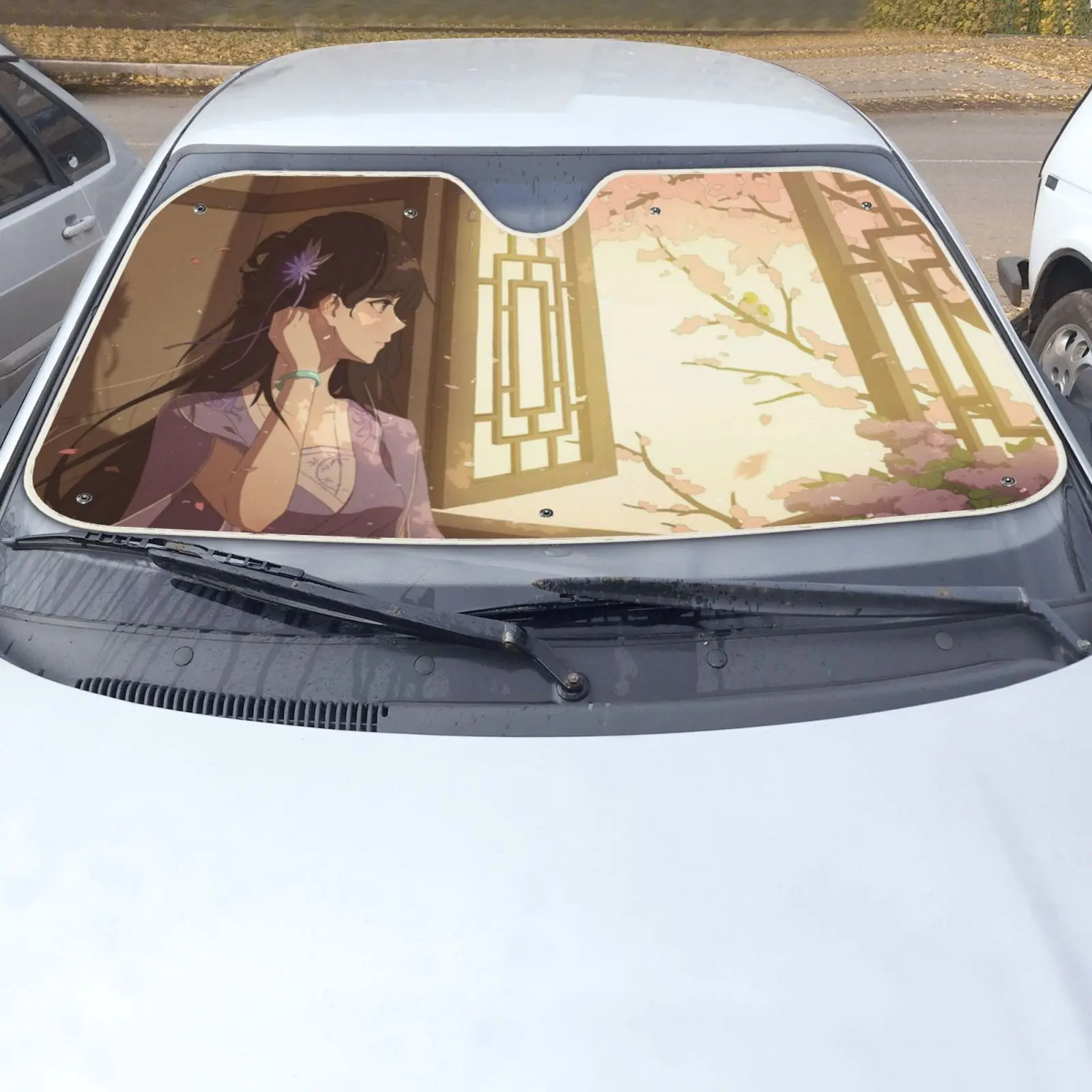 Saulės skydelis cherry blossom automobilių žaliuzės prekinis, galinis stiklo dangtis anime vairuotojas automobilio skėtį nuo saulės apsauga nuo saulės, automobilio danga gėlės