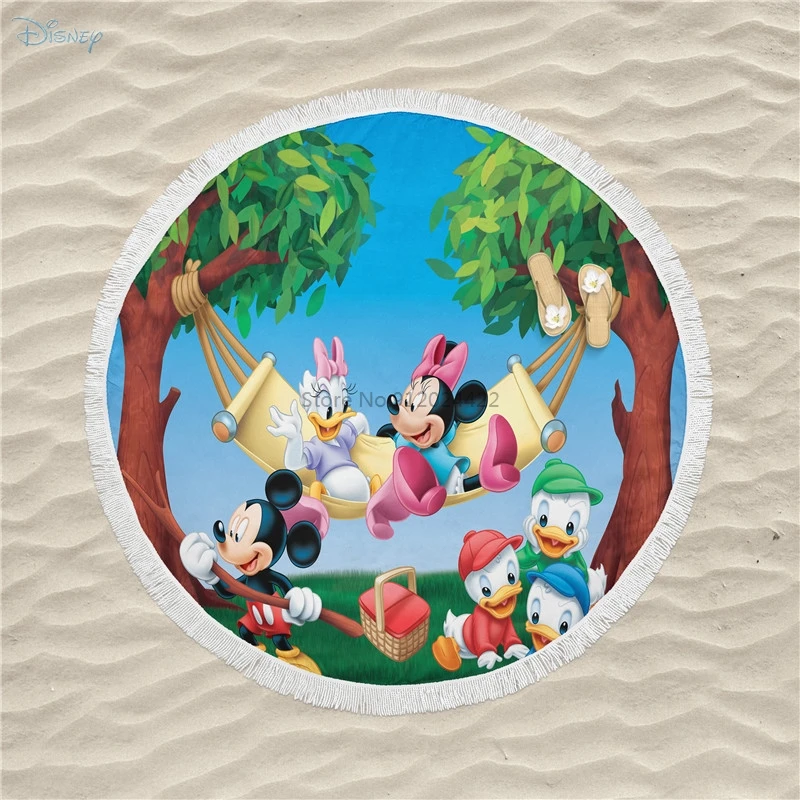 Disney Mickey Mouse Minnie Mouse Slidinėjimo Spausdinti Paplūdimio Rankšluostį Vasaros Mikropluošto Plaukimas, Joga, Kelionės Vonios Rankšluostis Vaikams, Suaugusiems 150cm