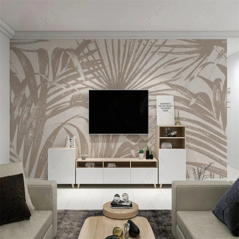 Šiaurės ranka-dažytos lengvas ir elegantiškas tropinių augalų tapetai, namų dekoro užsakymą sienų tapetai miegamojo puošimas sienos popieriaus