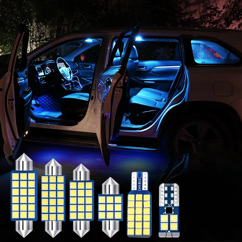 11pcs Automobilio LED Lemputes Skoda Rapid 2011 2012 2013 2014 2015 2016 2017 2018 Interjero Kupolo Žibintas Licenciją Plokštelės Šviesos Priedai