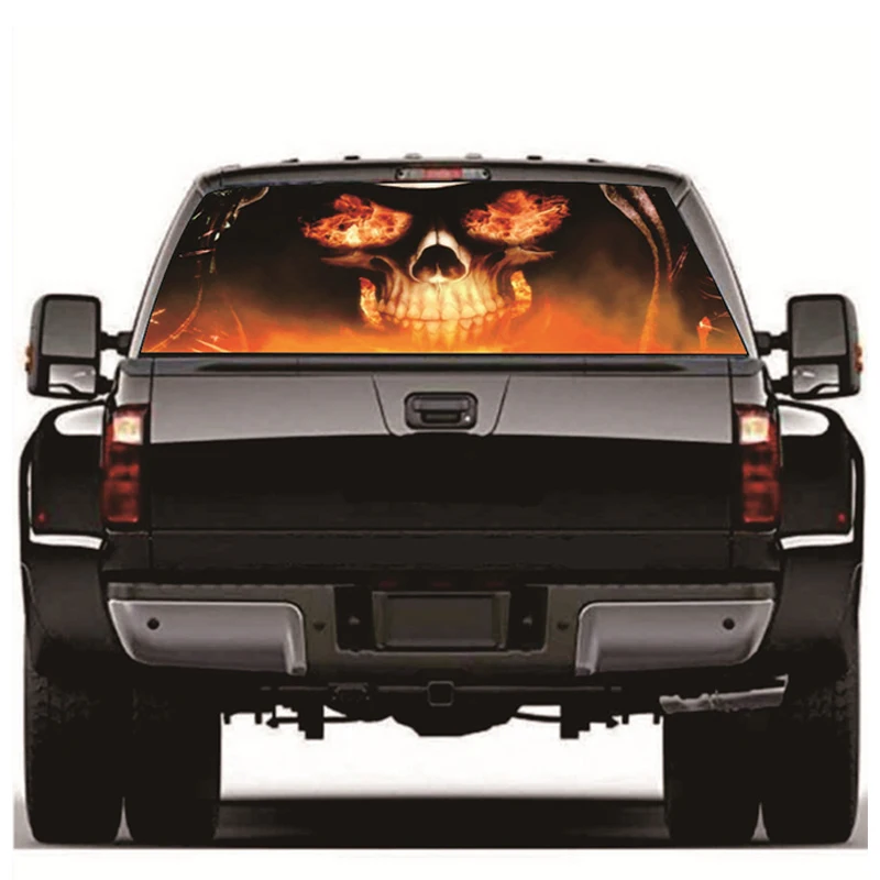135x36cm Galinio Lango Degančių Kaukolė Lipduką Galinio Lango Lipdukas, skirtas VISUREIGIS Jeep