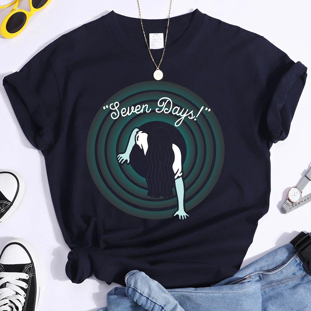 Moterų Septynių Dienų Mielas Saldus Spausdinti Tees Marškinėlius Animacinių Filmų Moterų Drabužių Viršūnes Ponios Mados Moterų Dvasios Grafinis T-Shirts