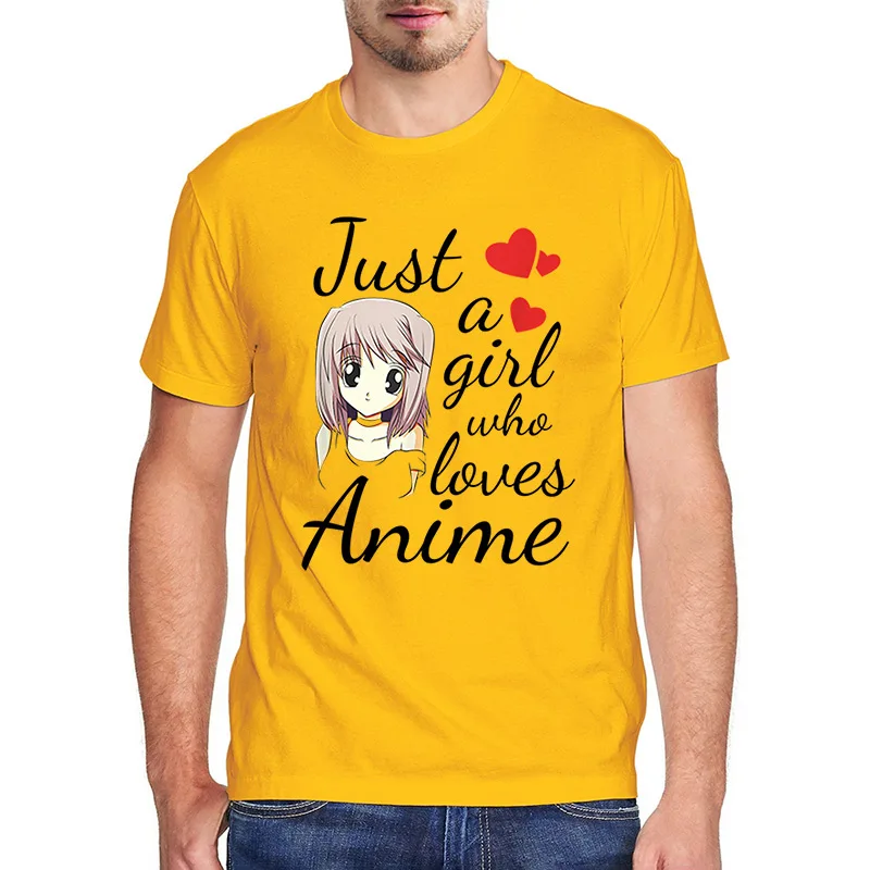 Tiesiog Mergina, Kurie Mėgsta Anime UNnisex moterų, vyrų Tee viršuje, 100% Medvilnės kawaii Anime Girl Marškinėliai Atsitiktinis Negabaritinių moterų marškinėliai