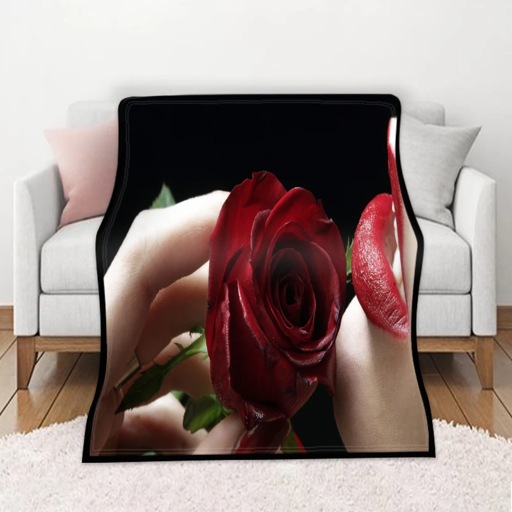 3D Rose Antklodė Valentino Dieną Mados Romantiškas Gėlių Vasarą Mesti Lovos Lovatiesė Office Npp Automobilių Sofa Mergina, Dovana, Namų Puošybai
