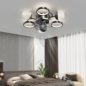 Kambarį dekoruoti miegamojo puošimas led lubų ventiliatoriai su šviesos nuotolinio valdymo valgomasis, ventiliatorius, šviesos, patalpų apšvietimas