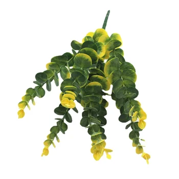 2vnt 7 Šakutės Plus Milteliai, Modeliavimo Eukalipto Pinigų Lapų Dirbtinių Gėlių Žaliųjų Augalų Vazoninių Gėlių, Dekoratyvinių Augalų
