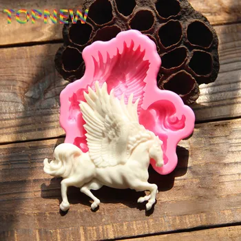 3D Arklių Silikono Minkštas Pelėsių Muilo Tortas Dekoro Šokoladas, Kepimo Formos, Pegasus Tortas Dekoravimo Priemonės Torto Formos C3245