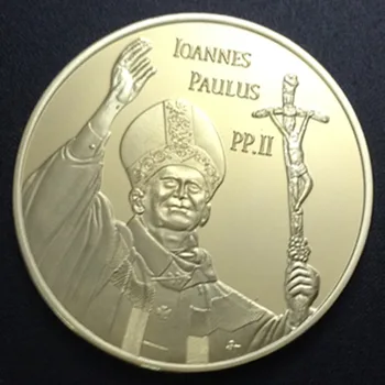 2 vnt Su Joannes Paulus ženklelis Elizabeth nauja 24k aukso, sidabro padengtą 40 mm metalo suvenyrų dekoravimas monetos