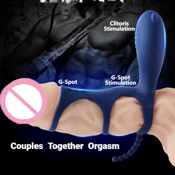 Porų Varpos Erekcija Ilgalaikis Vibratorius Klitorio Ir G-Taško Stimuliacija Orgazmas Dildo Gaidys Trys Žiedai Massager Sekso Žaisliukai Vyrams