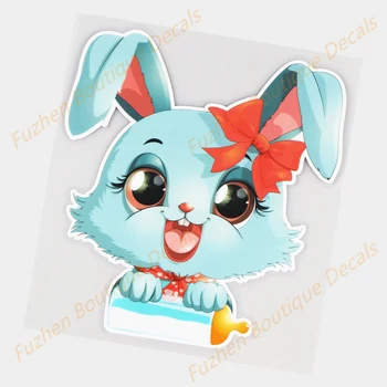 Fuzhen Boutique Lipdukai Išoriniai Priedai Cute Bunny Galinio Stiklo Dekoravimo Lipdukai Animacinių Filmų Kūrybos Automobilių Lipdukai