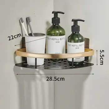 Perforacija-nemokamas vonios kambario lentynų sienos kabo Vonios kambario lentynų tualetas saugojimo trikojo vonios kambarys organizatorius vonios lentynos