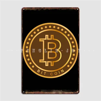 Bitcoin Simbolis Aukso Metalo Apnašas Plakatas Freskos Tapybos Klasika Kambarį Klubas Šalies Alavo Pasirašyti Plakatai