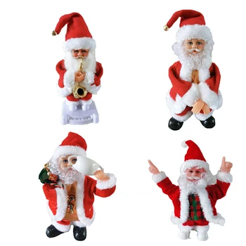 Naujas 2021 m. Elektros Kalėdų Santa Claus Muzikos Lėlės, Žaislai, Šokių ir Dainavimo Kalėdų Papuošalai Dekoracija Dovanos namams