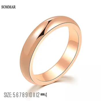 SOMMAR Karšto pardavimo 18KGP Auksą, sidabrą, dydis 6 7 8 vestuvinį žiedą, Paprastas Klasikinis Žiedas 