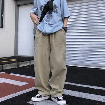 Nauja Vasaros Moterų Krovinių Kelnės Mados Prarasti Tiesiai Japonija Stiliaus All-Atitikimo Didelis Kišenės Streetwear Moterų Atsitiktinis Kelnės Banga