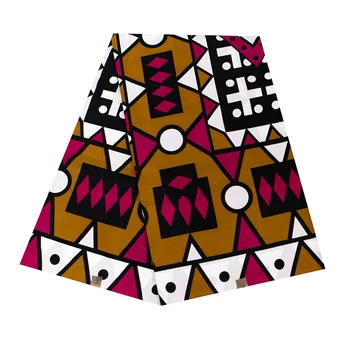 6 Metrų Afrikos Audinio Patogus Medvilnės Ankara Audinio Geometrinių raštų Siuvimo Šalies halterneck suknelės 24FS1362tailor parduotuvėse