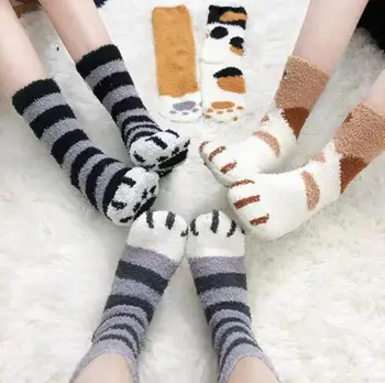 žiemą katės letena kojinės moteriškos Storos Ir Šiltos Kojinės Malonu Ir Juokinga Famle Kojinės korėjos Stiliaus Kojinės