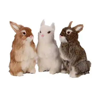 Modeliavimas Gyvūnų Triušis White Rabbit Žaislas, Dekoratyviniai Lauko Sodo Salonas Apdailos Amatų 16x10x24cm DY80052