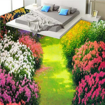 wellyu Individualų didelės freskos pvc sutirštės vandeniui gėlių būdas vejos vonios kambario, vonios, miegamojo 3d grindų dilimui grindų