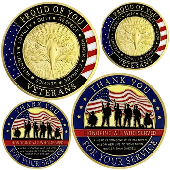 Veteranų Iššūkis Monetos Moneta Dėkojame už Jūsų Paslaugų Brangimas Dovanų Kolekciją karinio jūrų Laivyno Kariuomenės karinių Oro Pajėgų jūrų Pėstininkas Korpusas